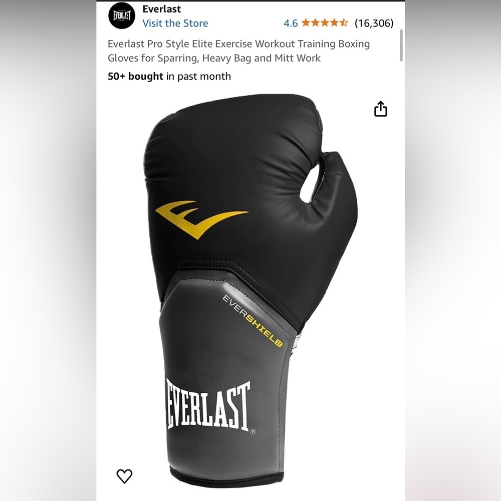 NWOT Everlast evershield left hand‎ punching boxing glove